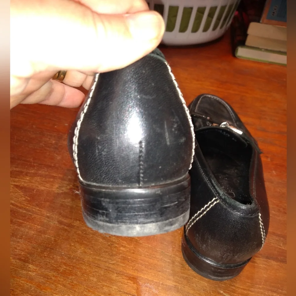 Franco Sarto Women's Black Leather Loafers, Size 8M, Made in Brazil - Picture 4 of 13